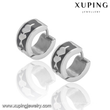 92333 Mode Xuping Schwarz-Weiß Cool Edelstahl Schmuck Ohrring Huggie in Förderung